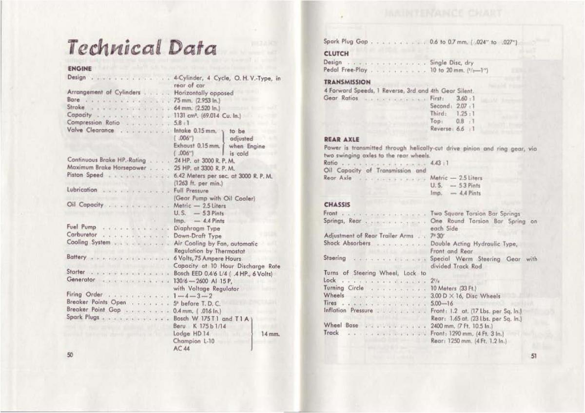 VW Beetle 1952 Garbus owners manual / page 19