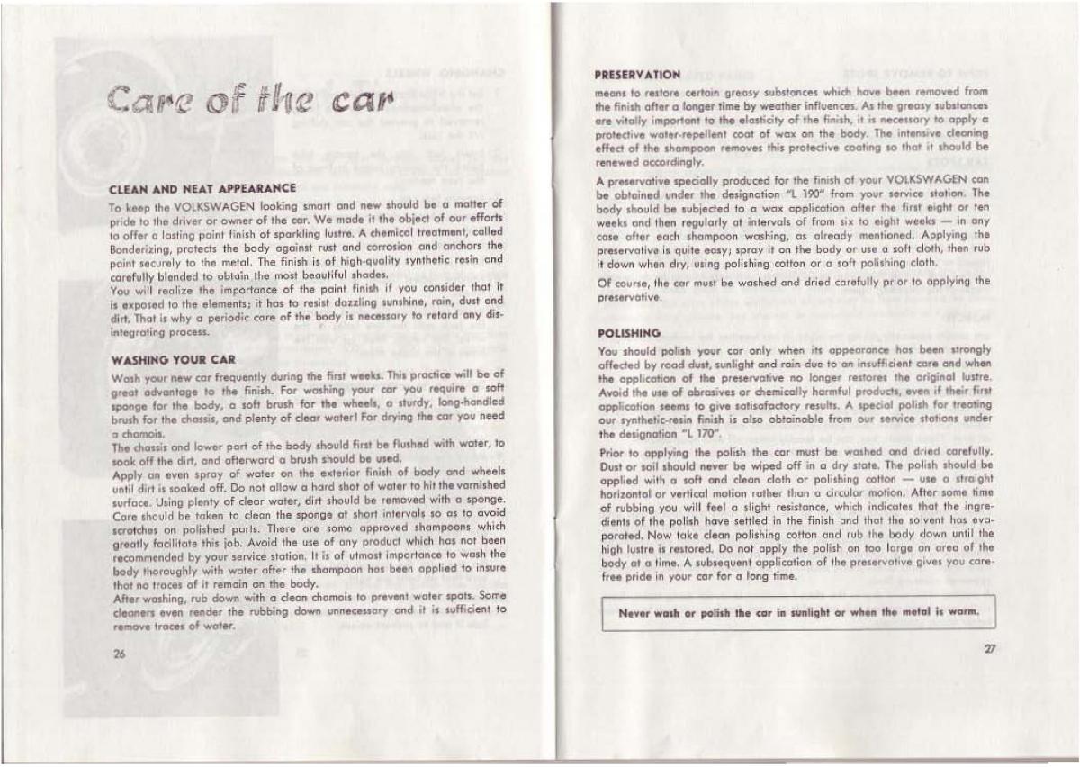 VW Beetle 1952 Garbus owners manual / page 6