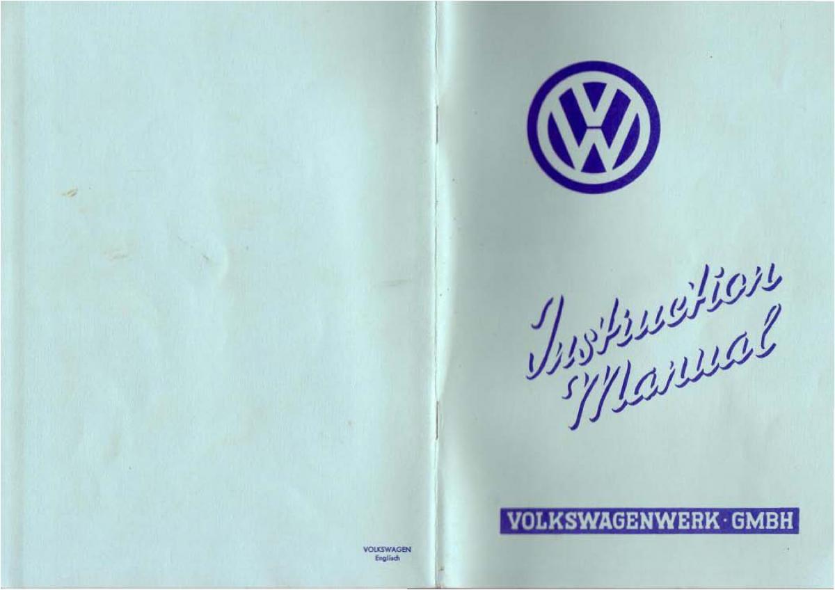 manual  VW Beetle 1952 Garbus owners manual / page 1