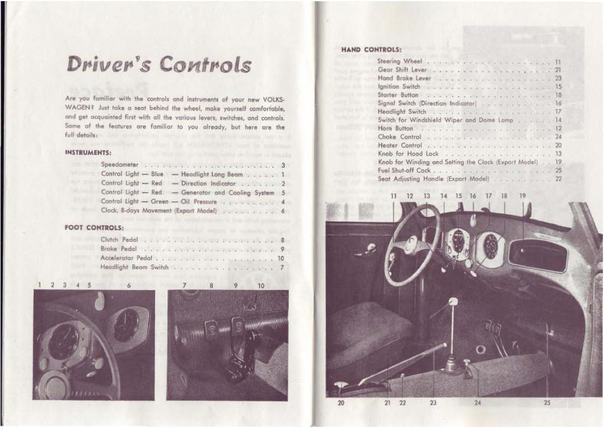 VW Beetle 1952 Garbus owners manual / page 13