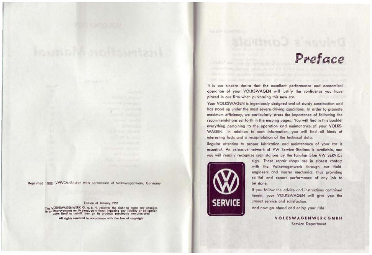 manual  VW Beetle 1952 Garbus owners manual / page 2