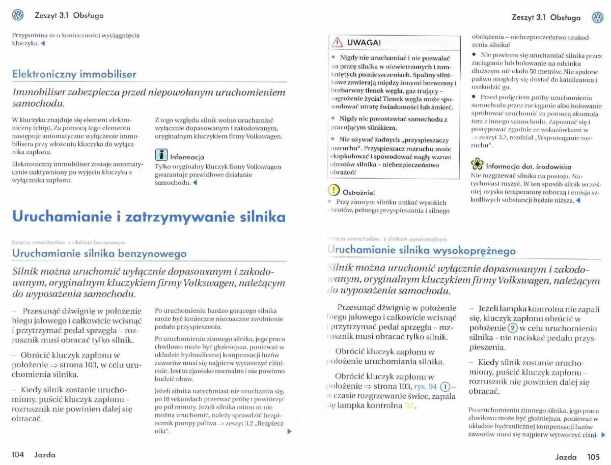 instrukcja obslugi  VW Touran I 1 instrukcja / page 54