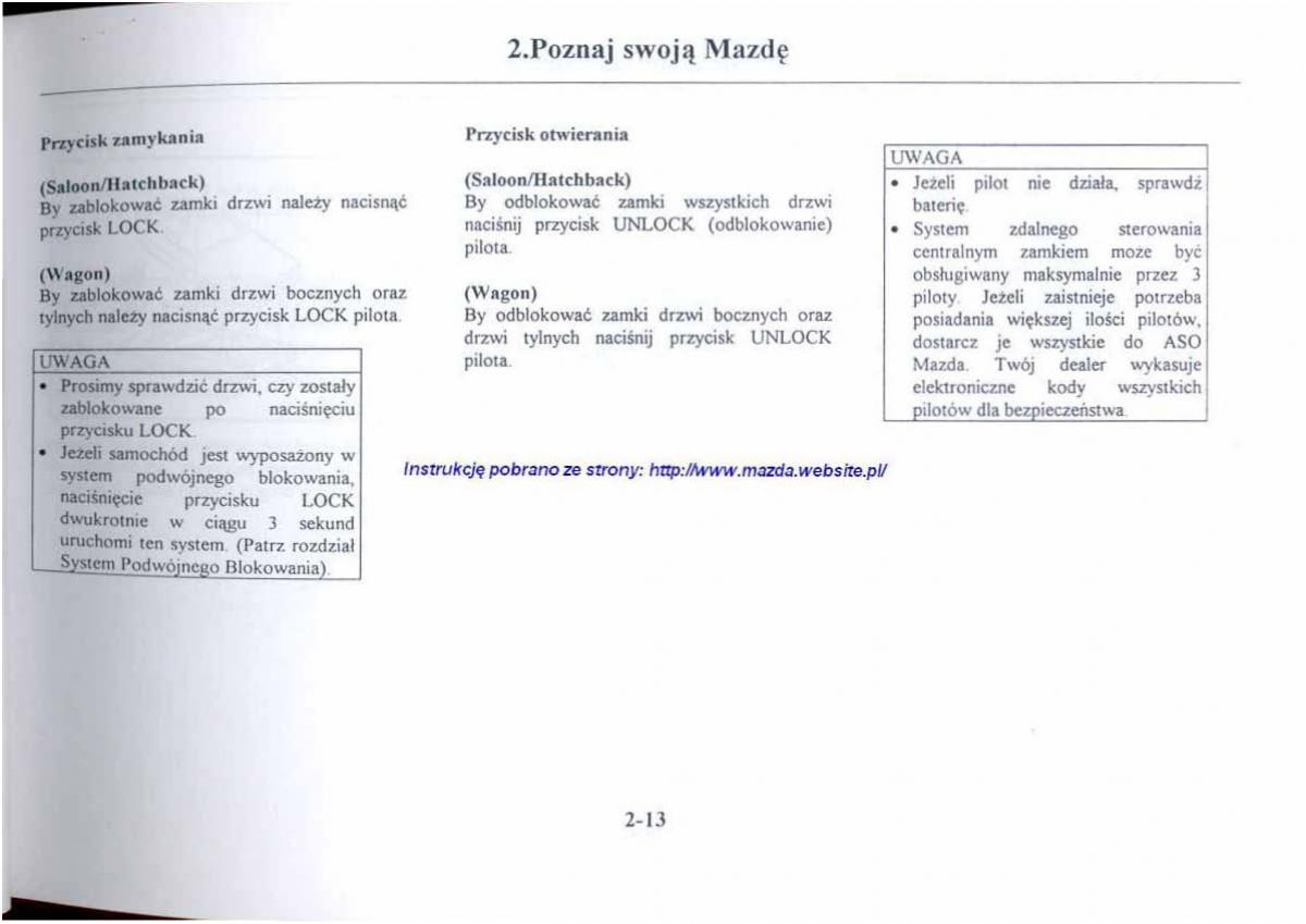 Mazda 626 V instrukcja obslugi / page 25