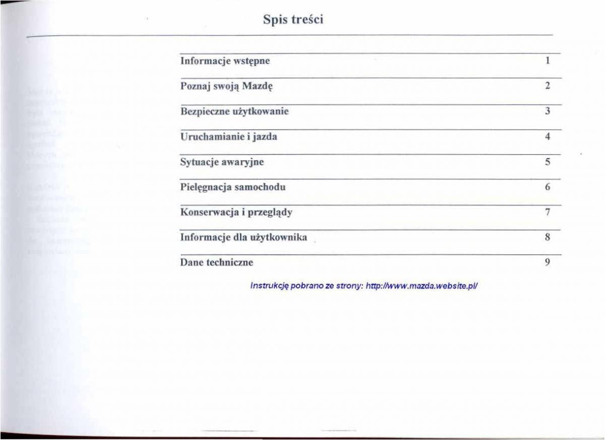 manual  Mazda 626 V instrukcja / page 5