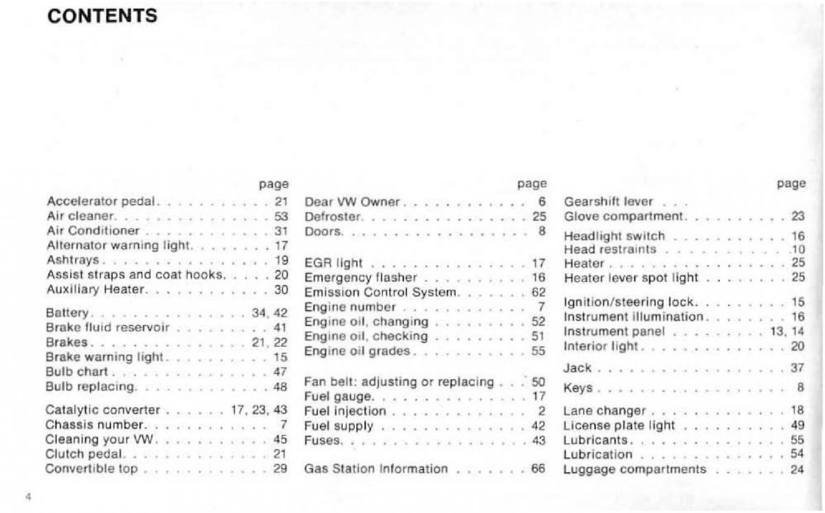 VW Beetle 1977 Garbus owners manual / page 6