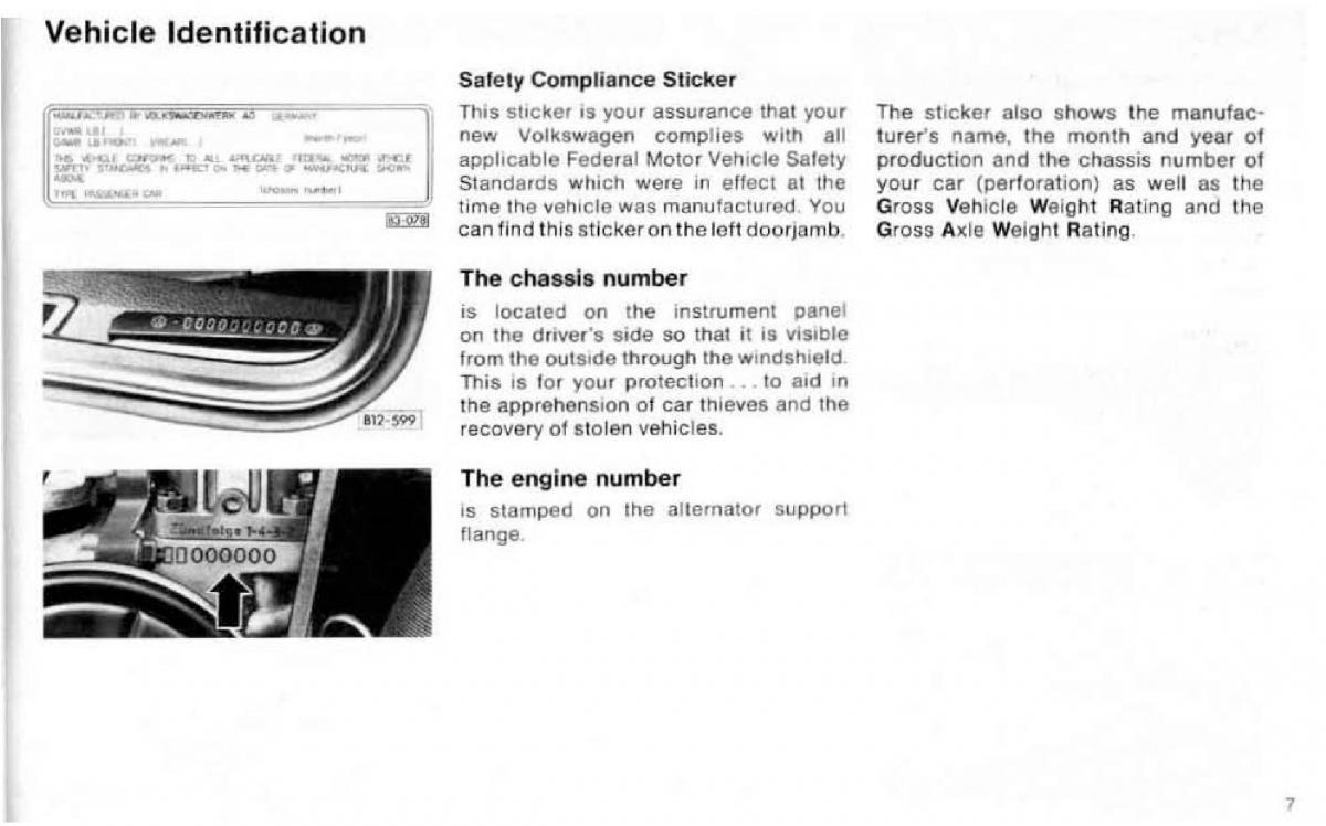 VW Beetle 1977 Garbus owners manual / page 9