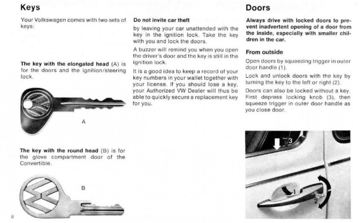 VW Beetle 1977 Garbus owners manual / page 10