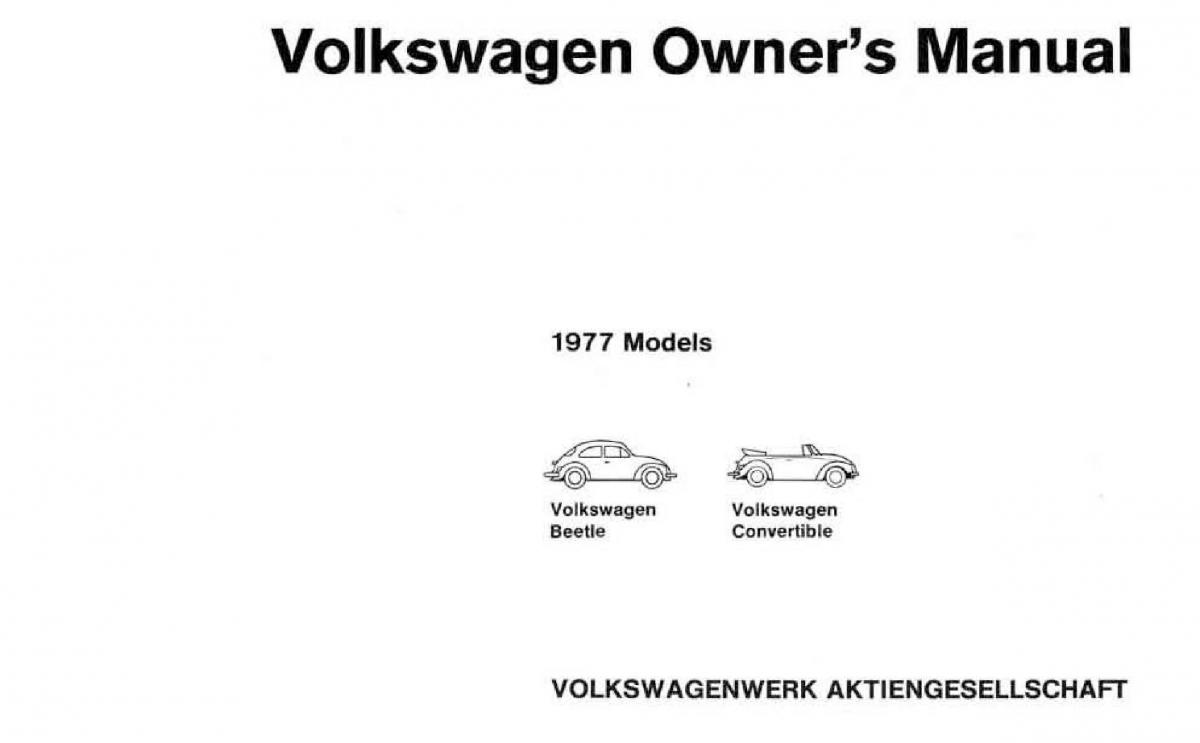 VW Beetle 1977 Garbus owners manual / page 3