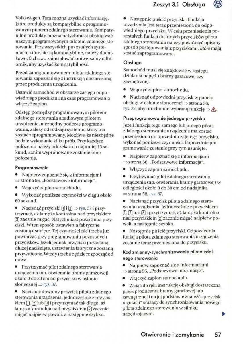 instrukcja obsługi VW Golf V VW Golf V 5 Rabbit instrukcja / page 59
