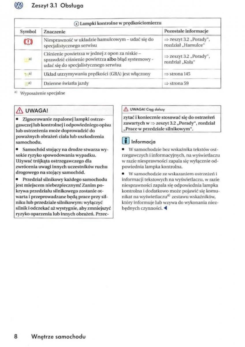 VW Golf V 5 Rabbit instrukcja obslugi / page 10