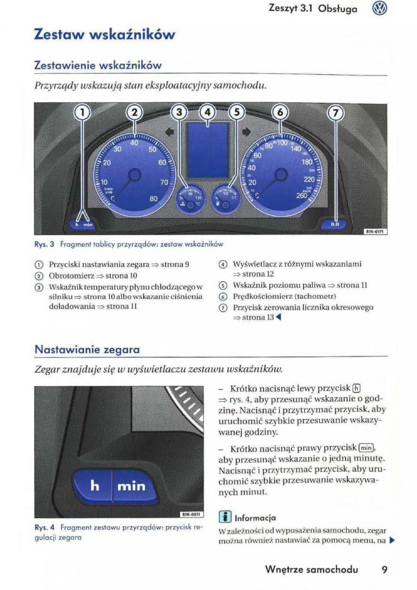 VW Golf V 5 Rabbit instrukcja obslugi / page 11