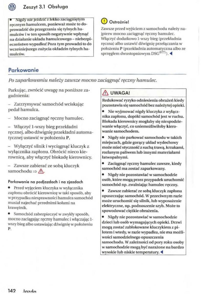 instrukcja obsługi VW Golf V VW Golf V 5 Rabbit instrukcja / page 144