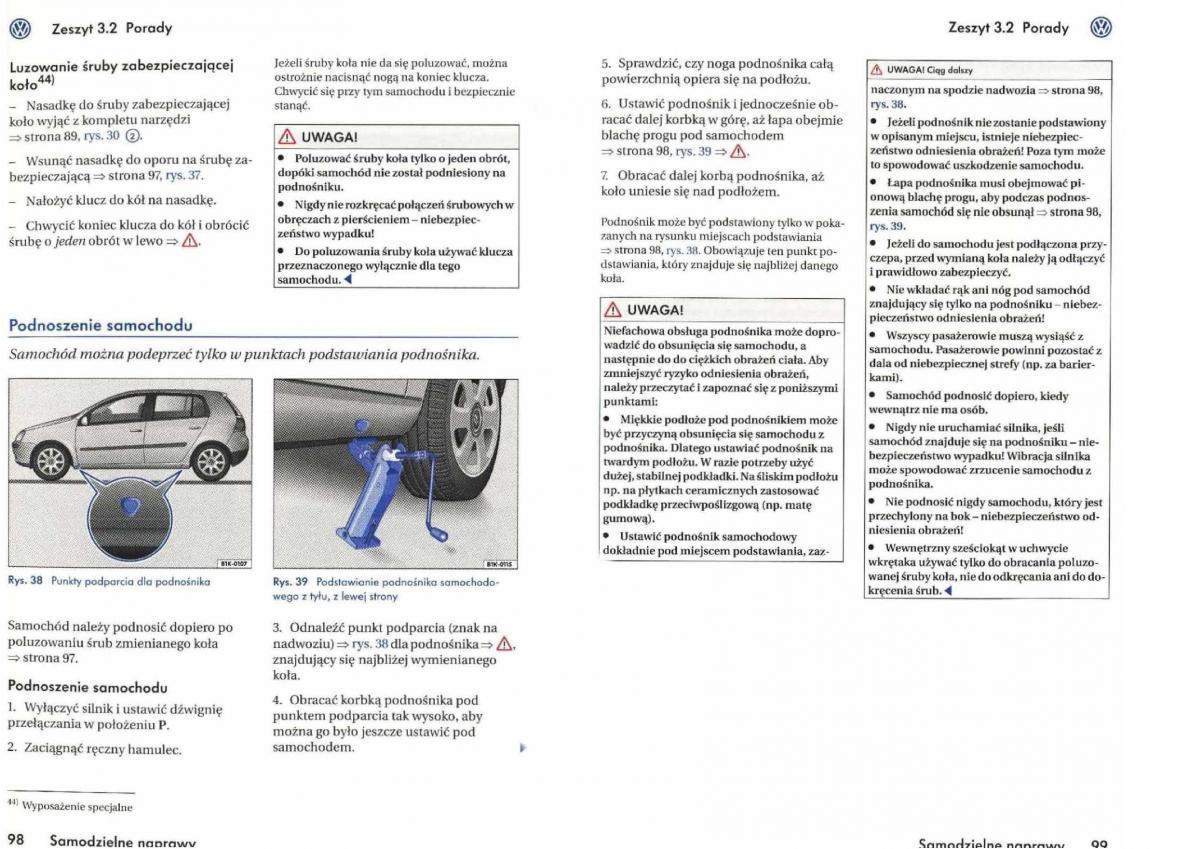 manual VW Golf V VW Golf V 5 Rabbit instrukcja / page 206