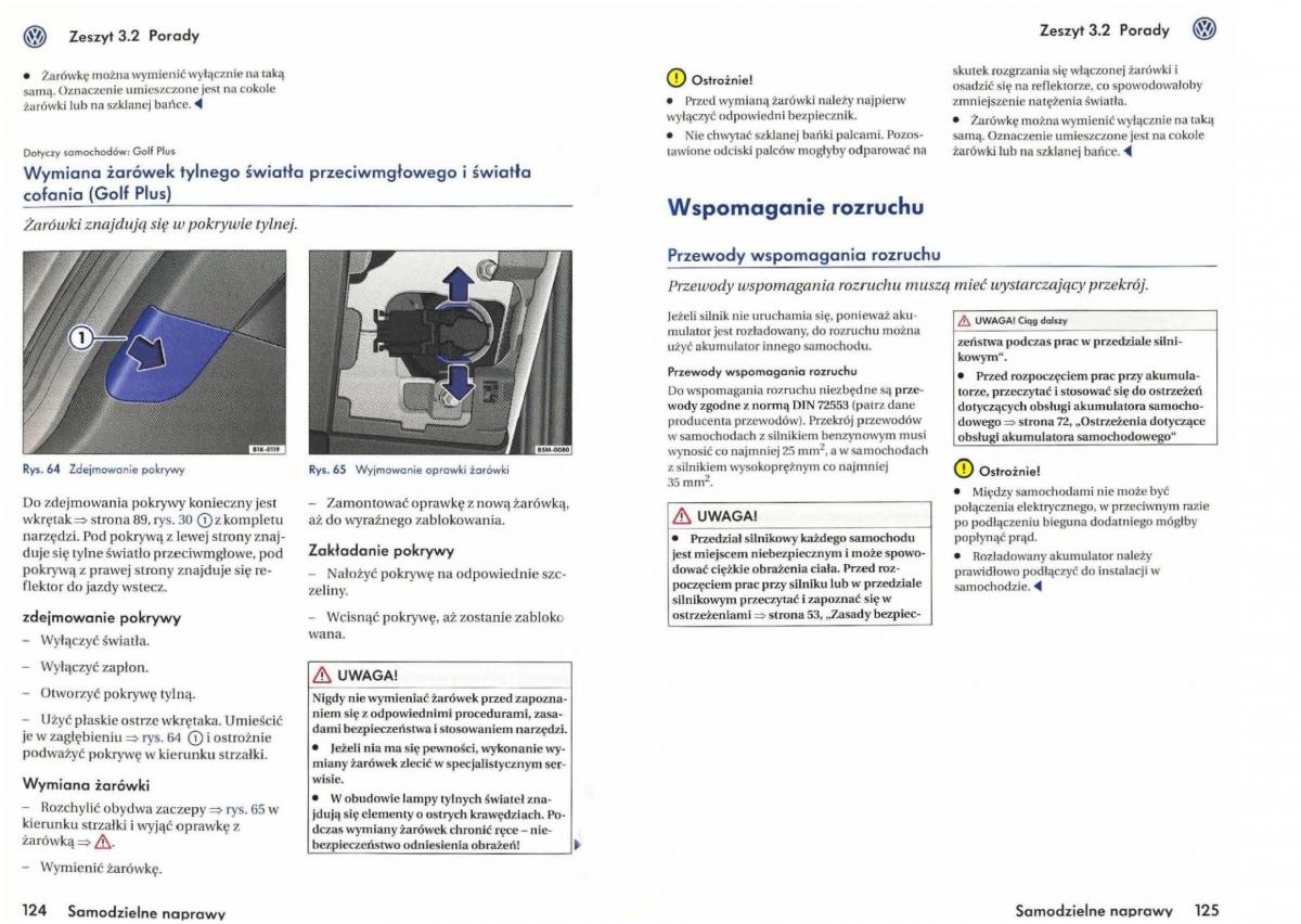 VW Golf V 5 Rabbit instrukcja obslugi / page 218