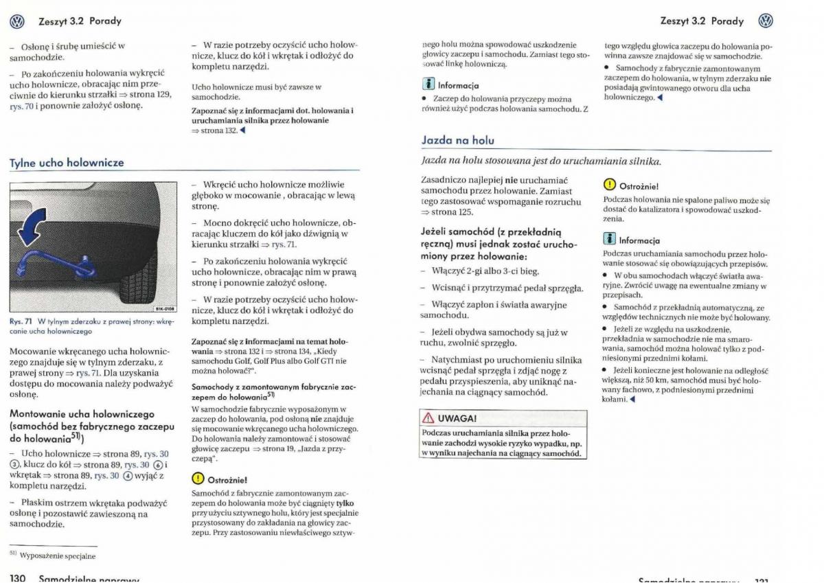 manual VW Golf V VW Golf V 5 Rabbit instrukcja / page 221