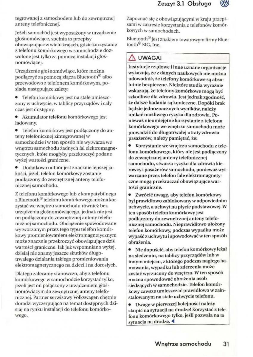 instrukcja obsługi VW Golf V VW Golf V 5 Rabbit instrukcja / page 33