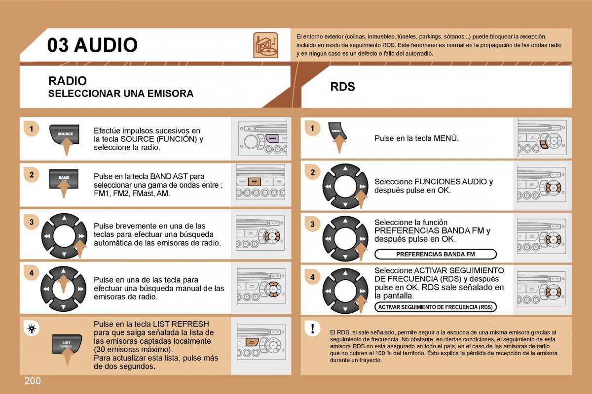 Peugeot 207 manual del propietario / page 208