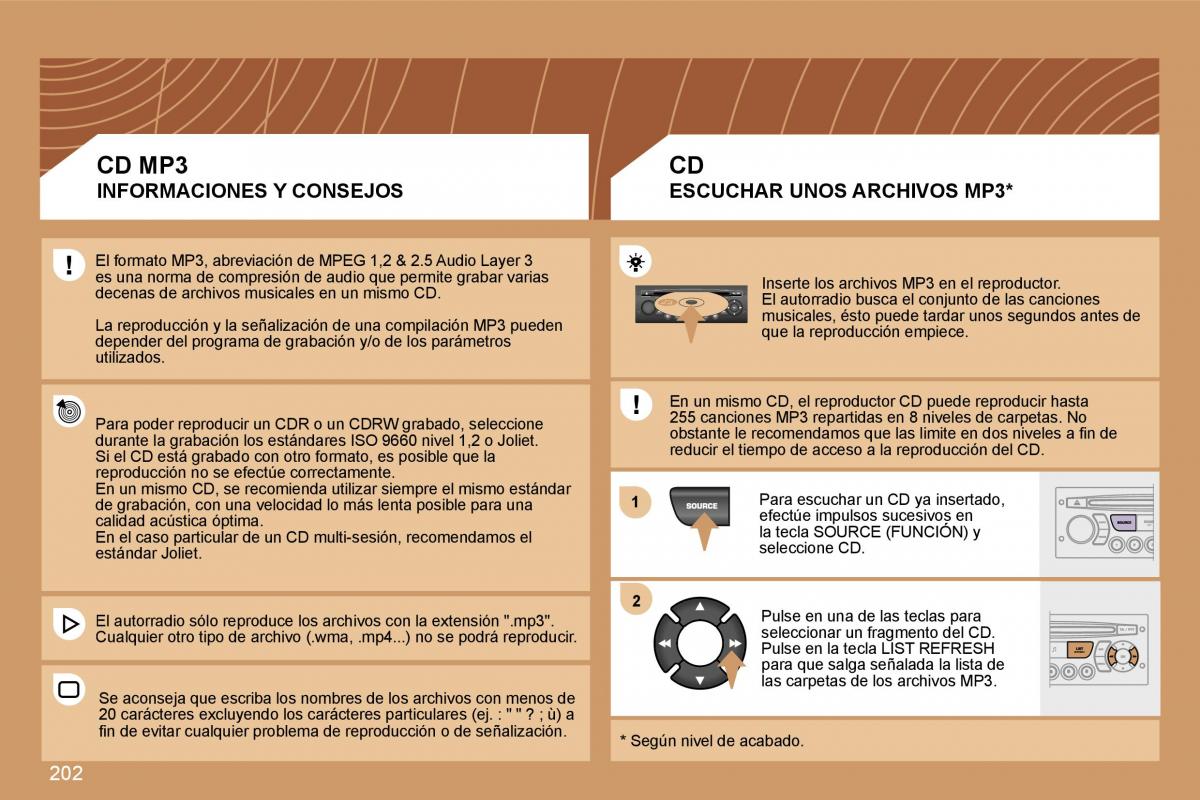 Peugeot 207 manual del propietario / page 210