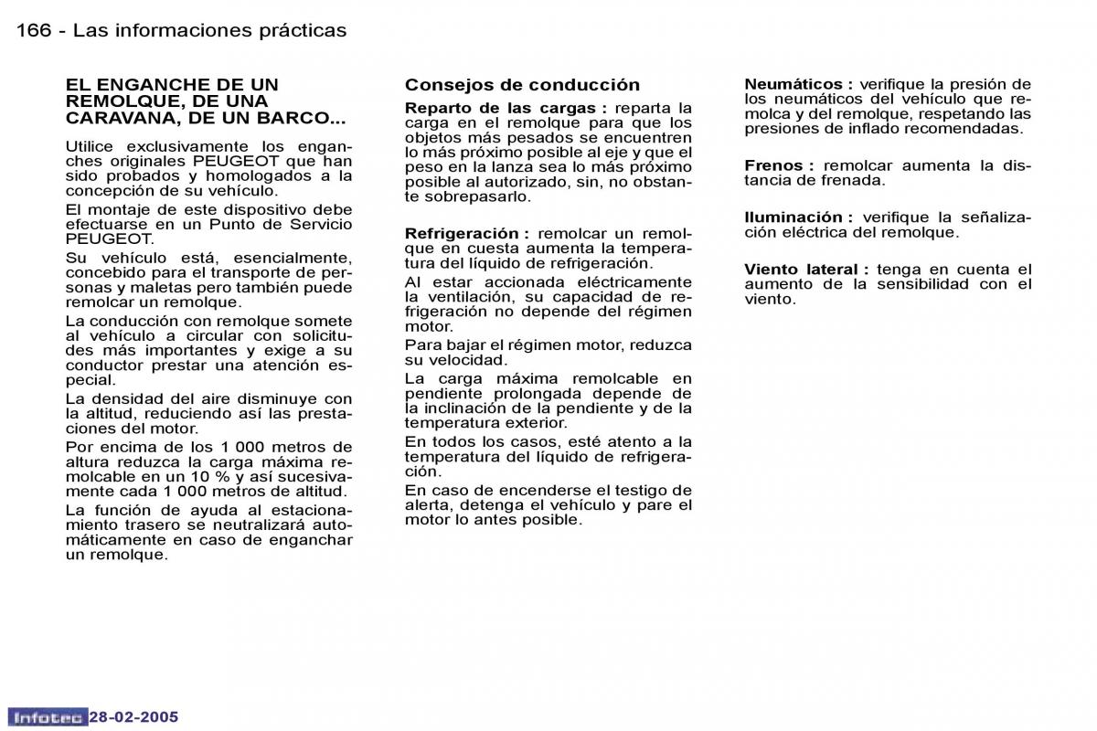 Peugeot 307 manual del propietario / page 186
