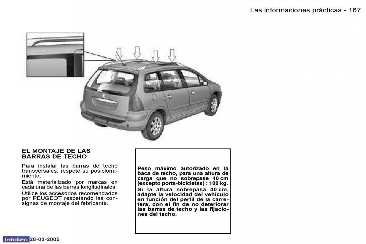 Peugeot 307 manual del propietario / page 187