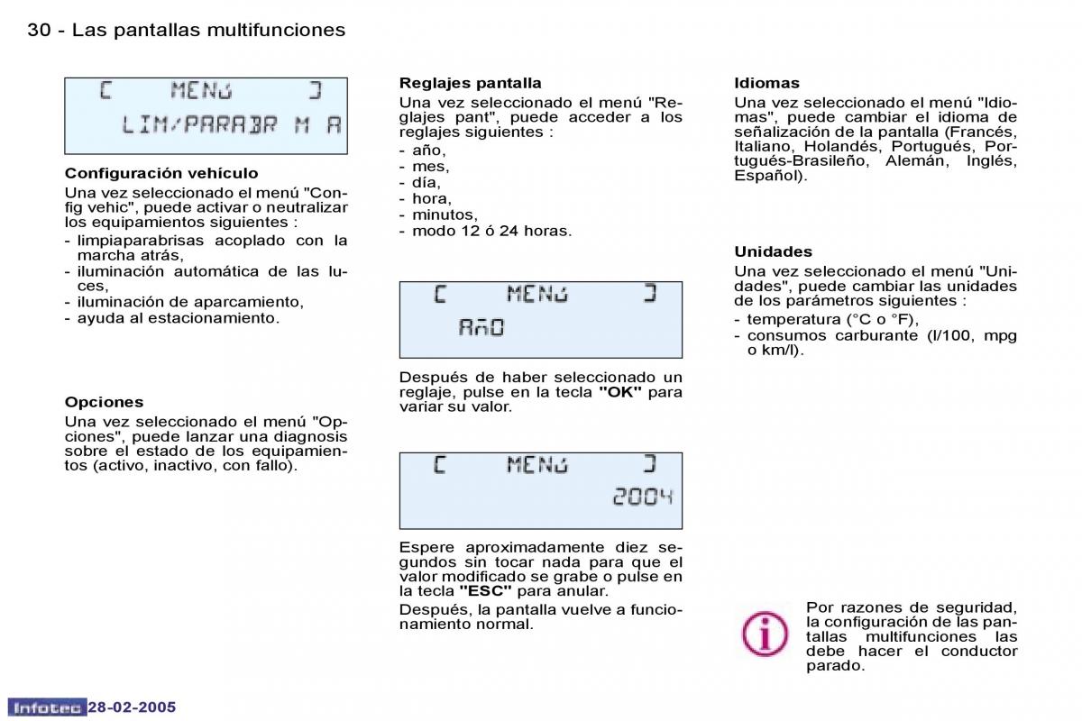 Peugeot 307 manual del propietario / page 32