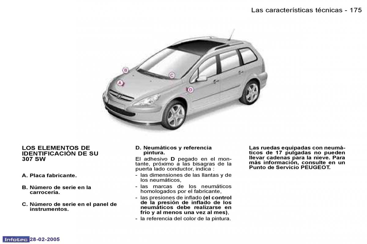 Peugeot 307 manual del propietario / page 195