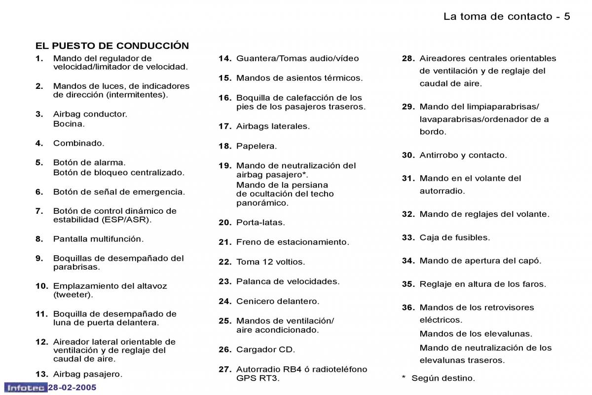 Peugeot 307 manual del propietario / page 2