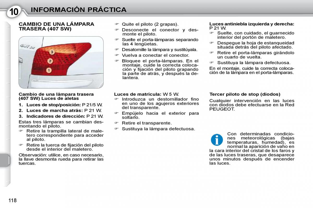 Peugeot 407 manual del propietario / page 135