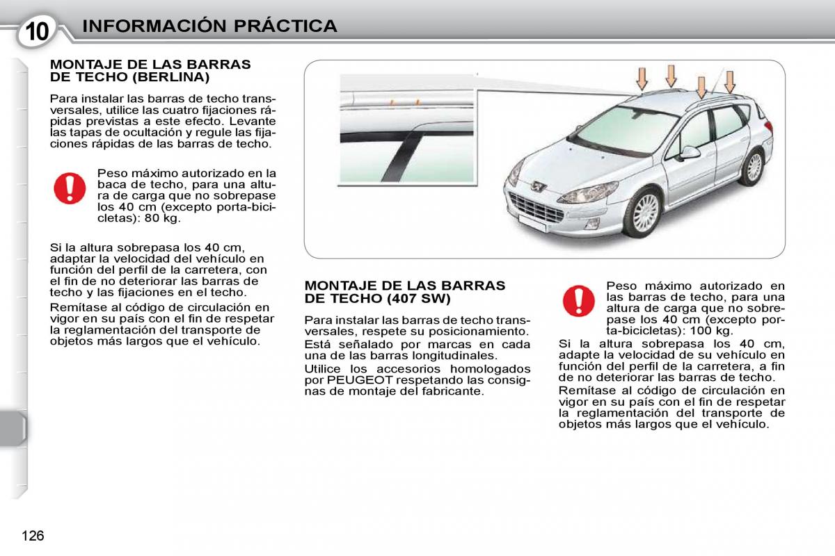 Peugeot 407 manual del propietario / page 146