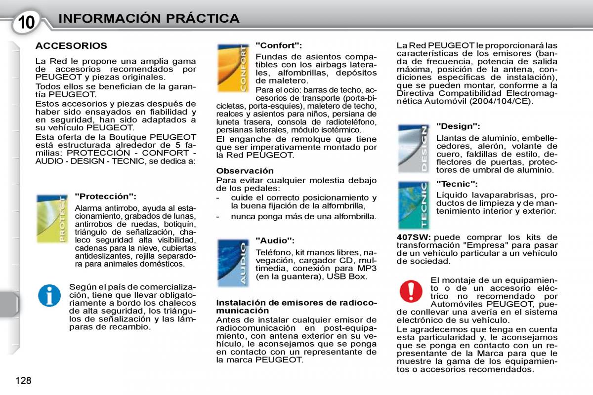 Peugeot 407 manual del propietario / page 148