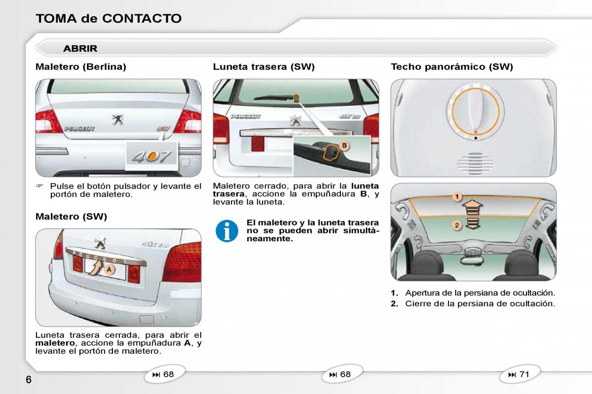 manual  Peugeot 407 manual del propietario / page 3