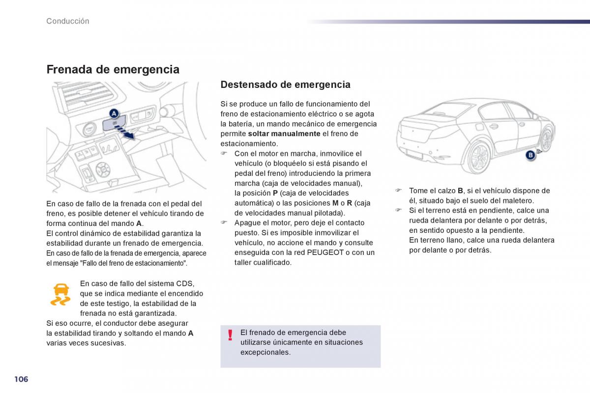 Peugeot 508 manual del propietario / page 108