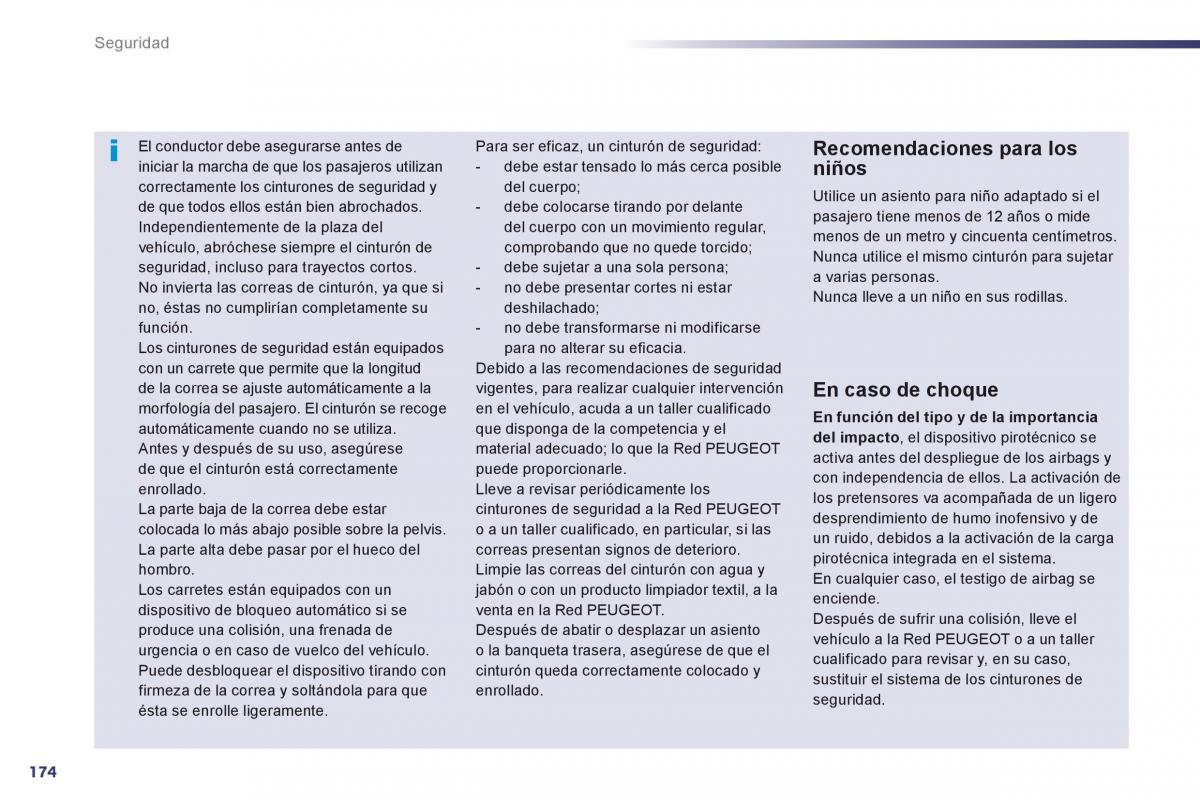 Peugeot 508 manual del propietario / page 176