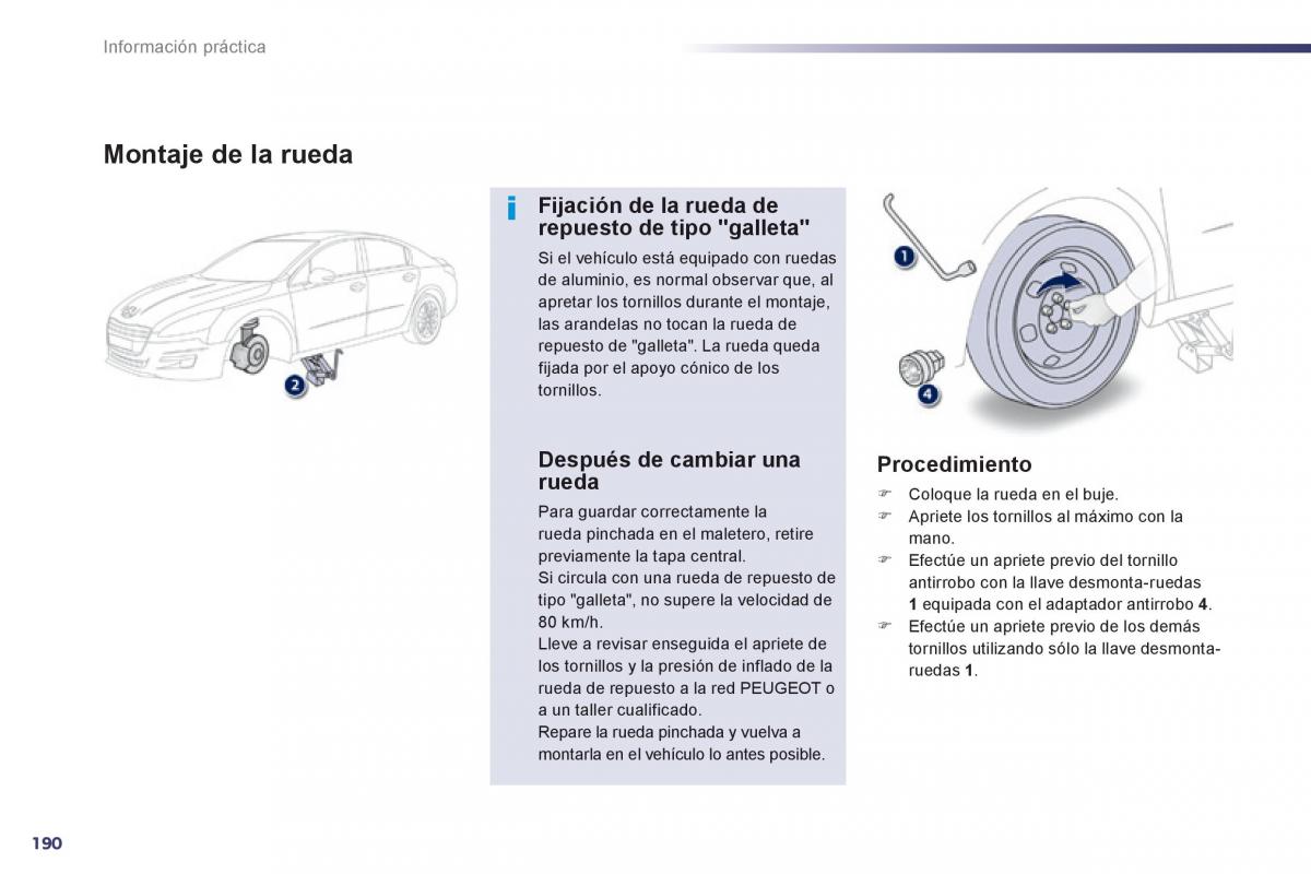 Peugeot 508 manual del propietario / page 192