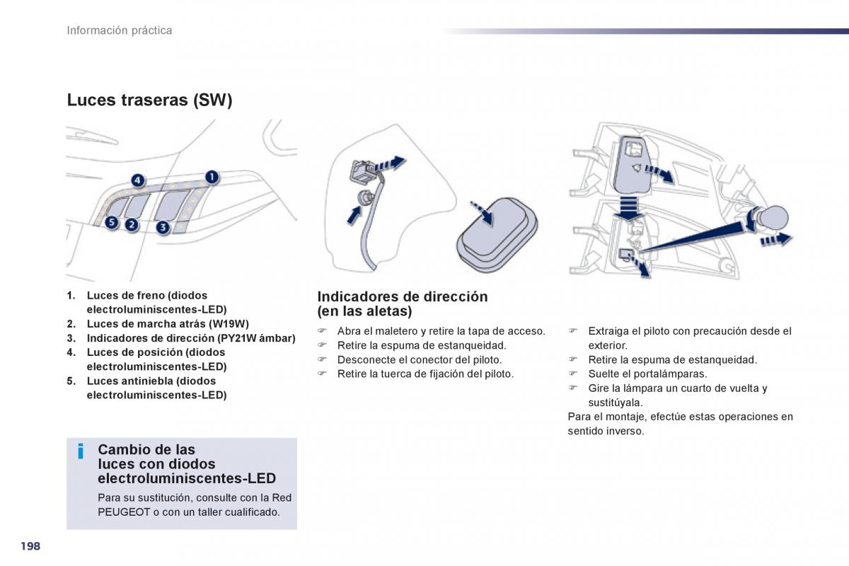Peugeot 508 manual del propietario / page 200