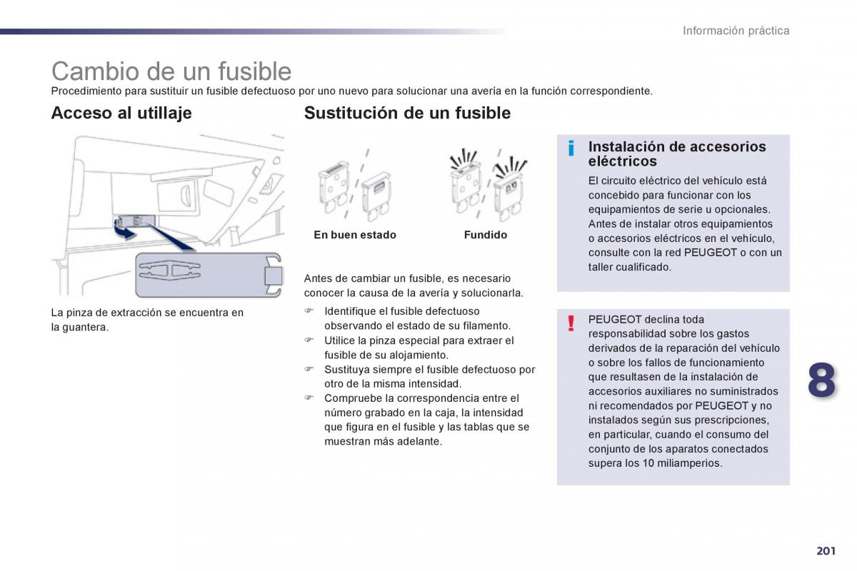 Peugeot 508 manual del propietario / page 203