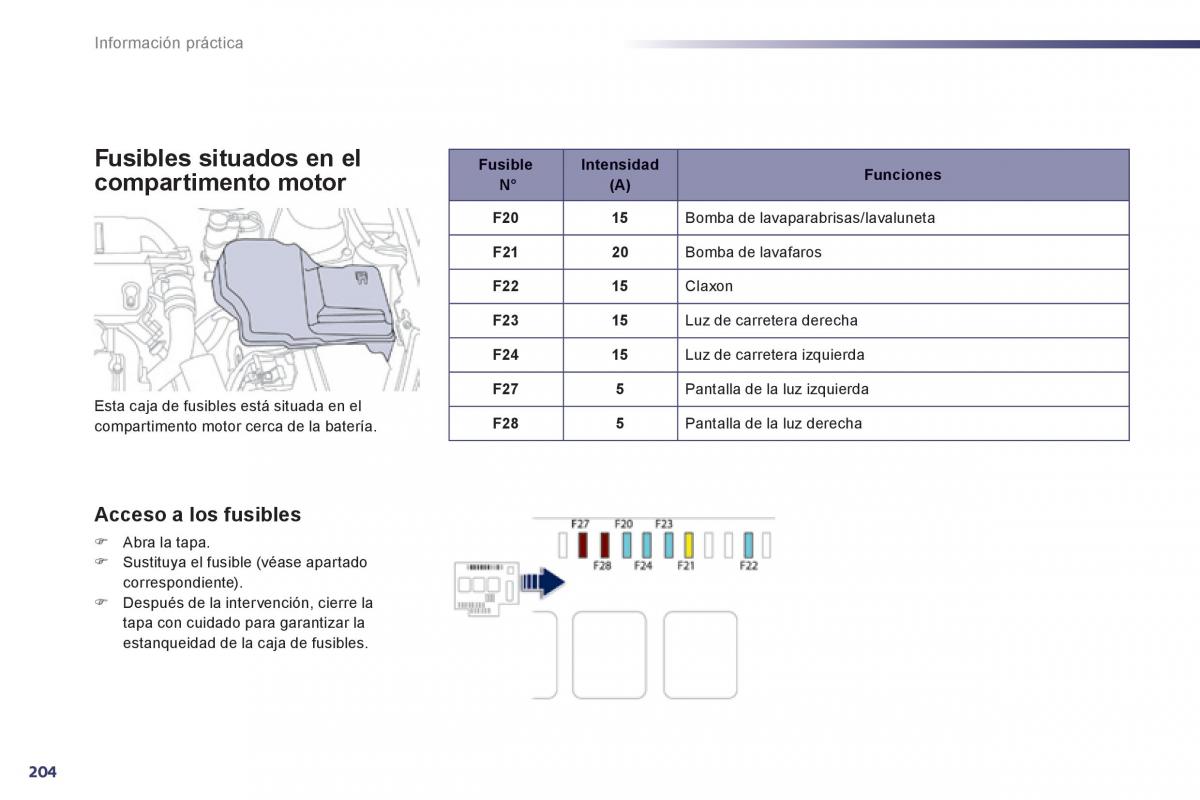 Peugeot 508 manual del propietario / page 206