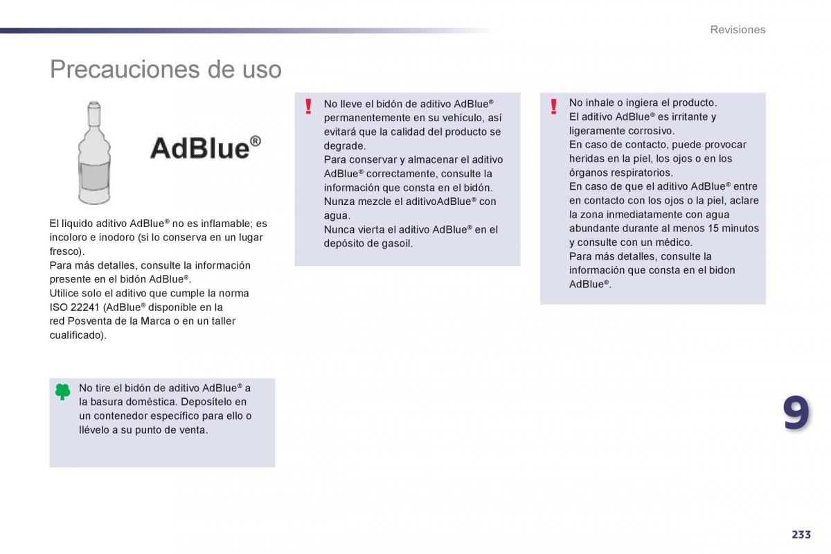 Peugeot 508 manual del propietario / page 235