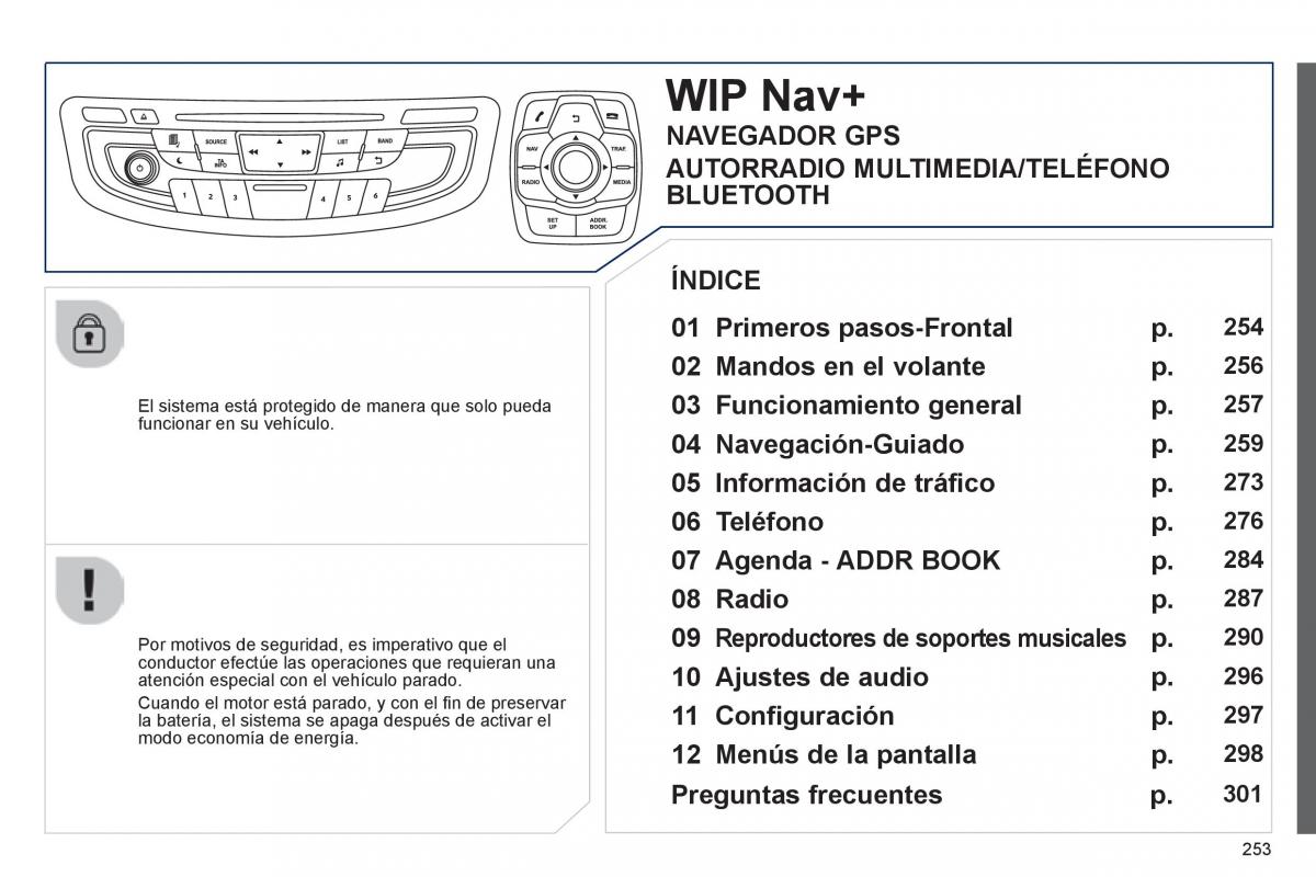 Peugeot 508 manual del propietario / page 255