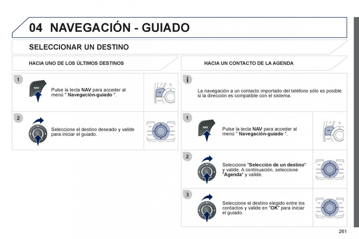 Peugeot 508 manual del propietario / page 263