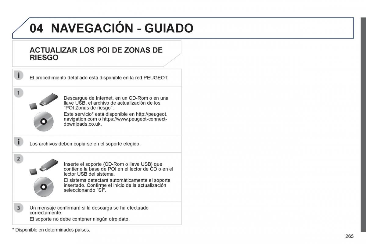 Peugeot 508 manual del propietario / page 267