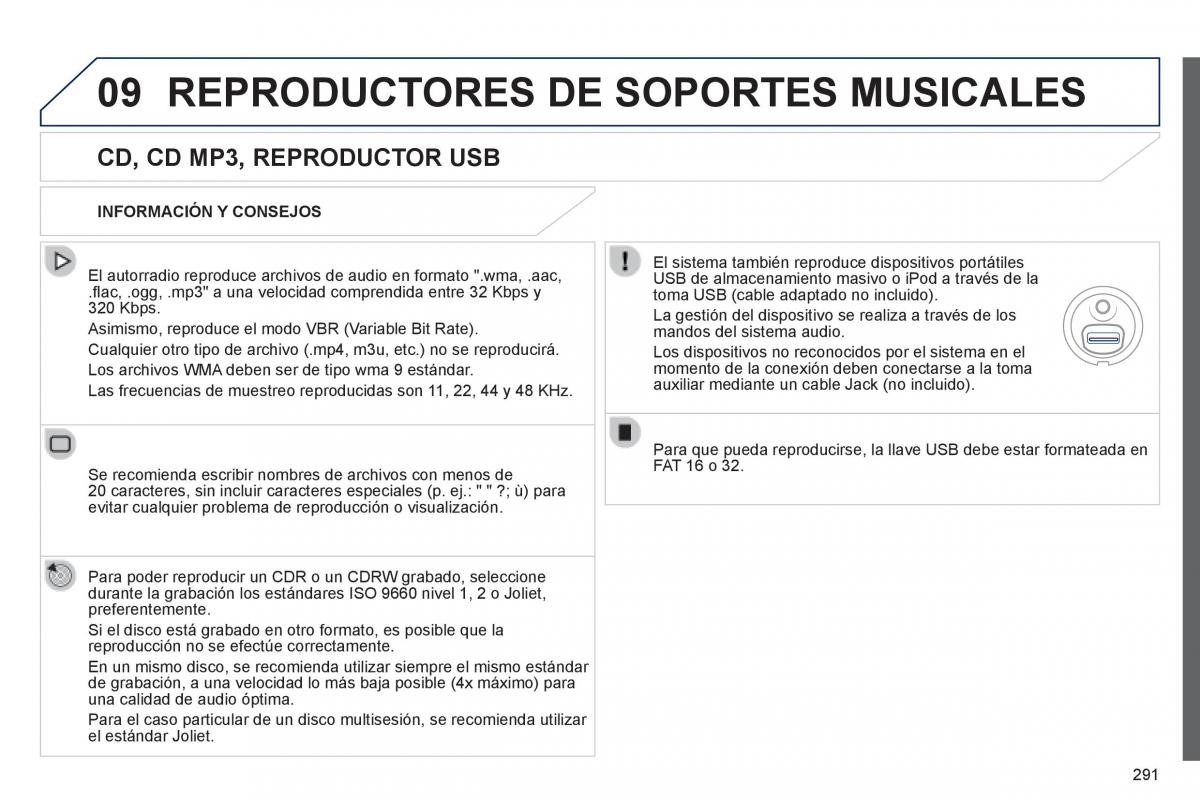 Peugeot 508 manual del propietario / page 293