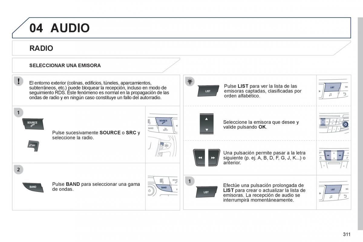 Peugeot 508 manual del propietario / page 313