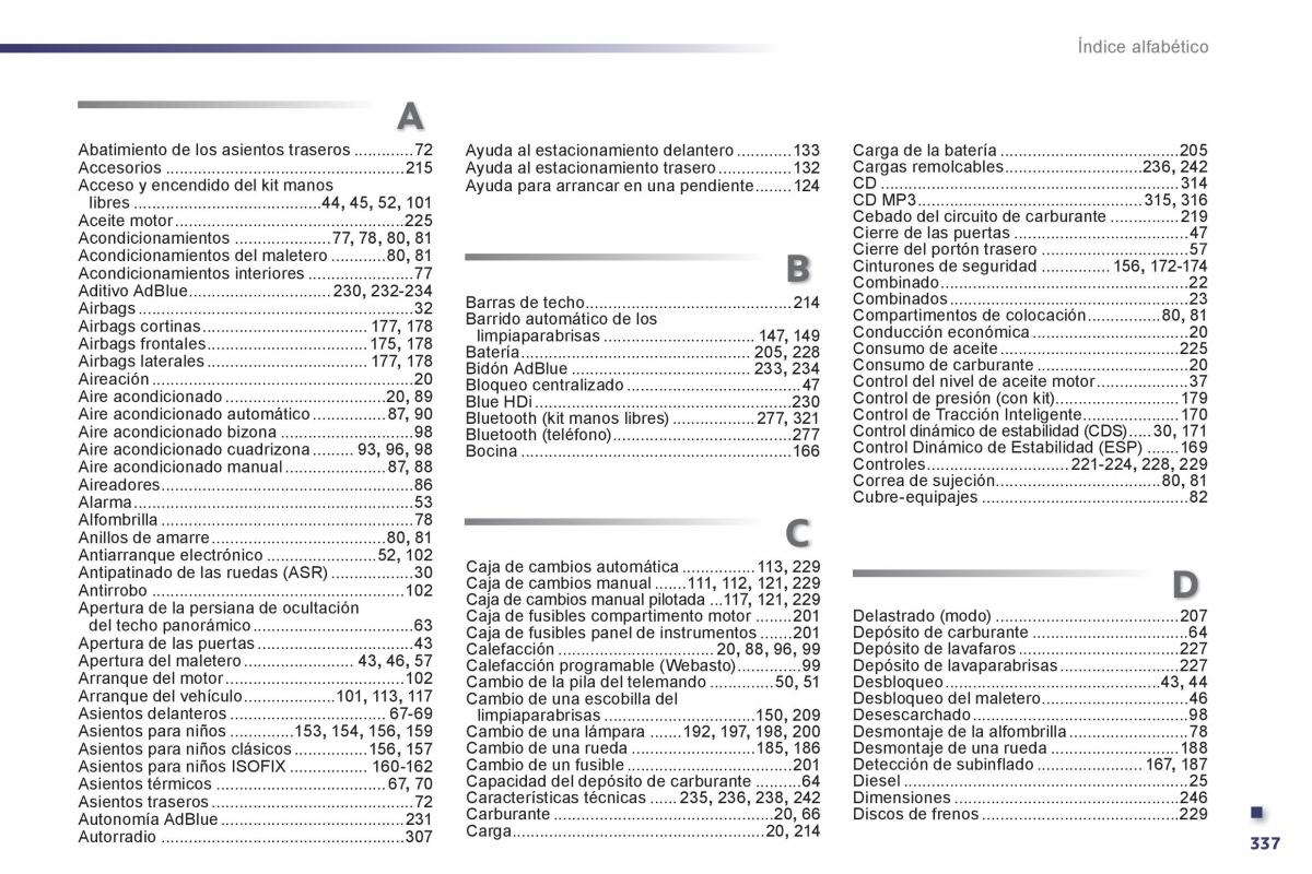 Peugeot 508 manual del propietario / page 339
