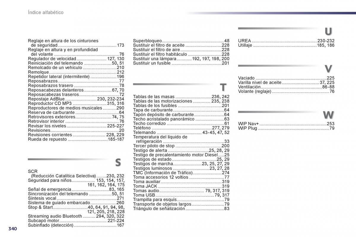 manual  Peugeot 508 manual del propietario / page 342