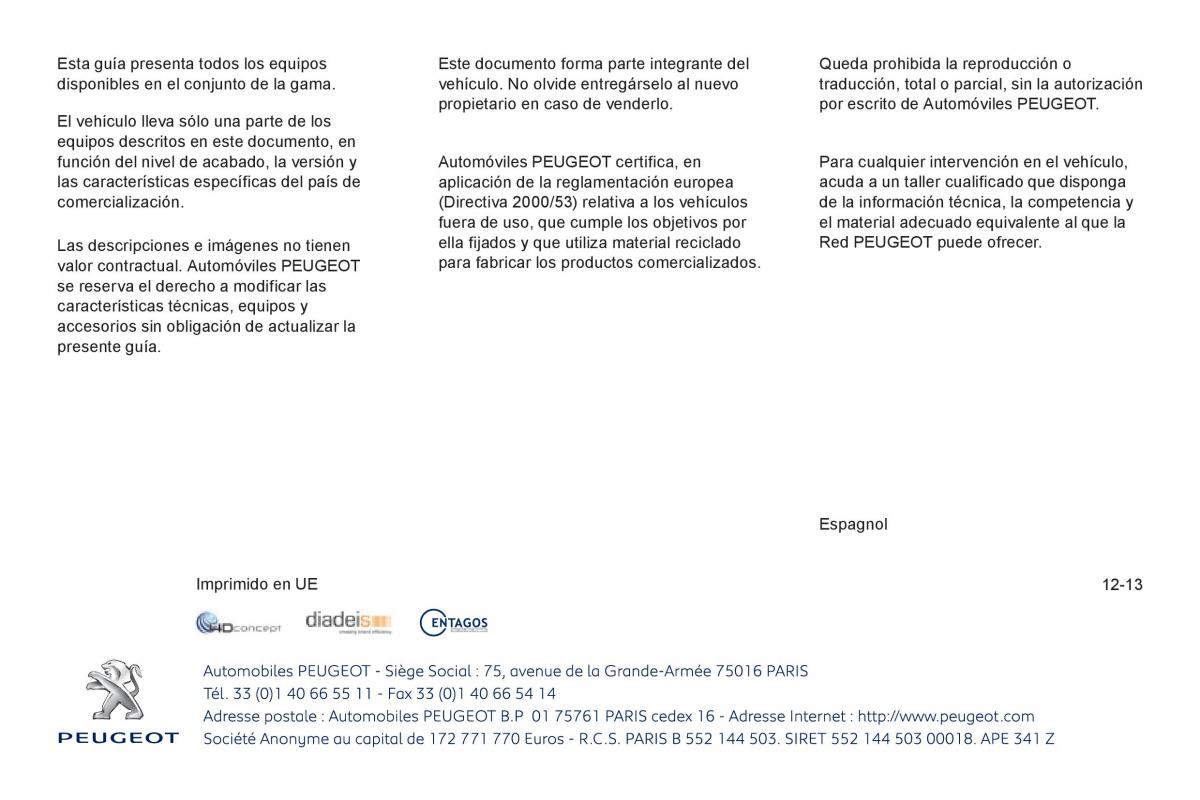 Peugeot 508 manual del propietario / page 351