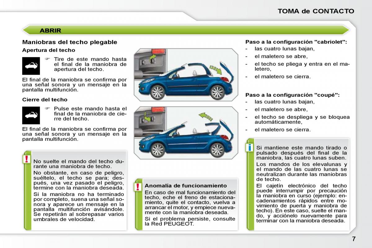 Peugeot 207 CC manual del propietario / page 4