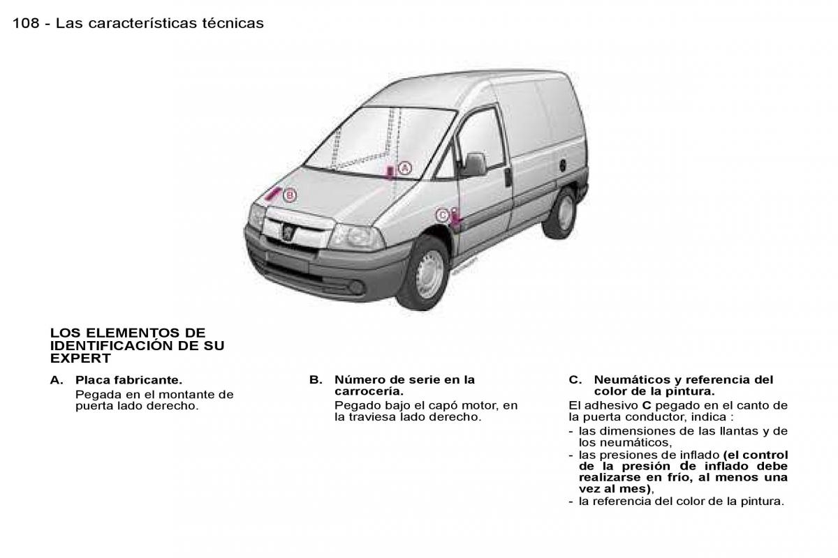 Peugeot Expert I 1 manual del propietario / page 113
