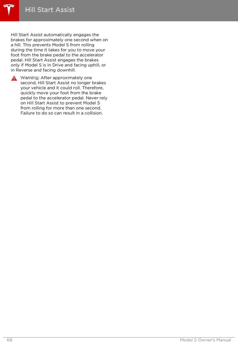 Tesla S owners manual / page 68