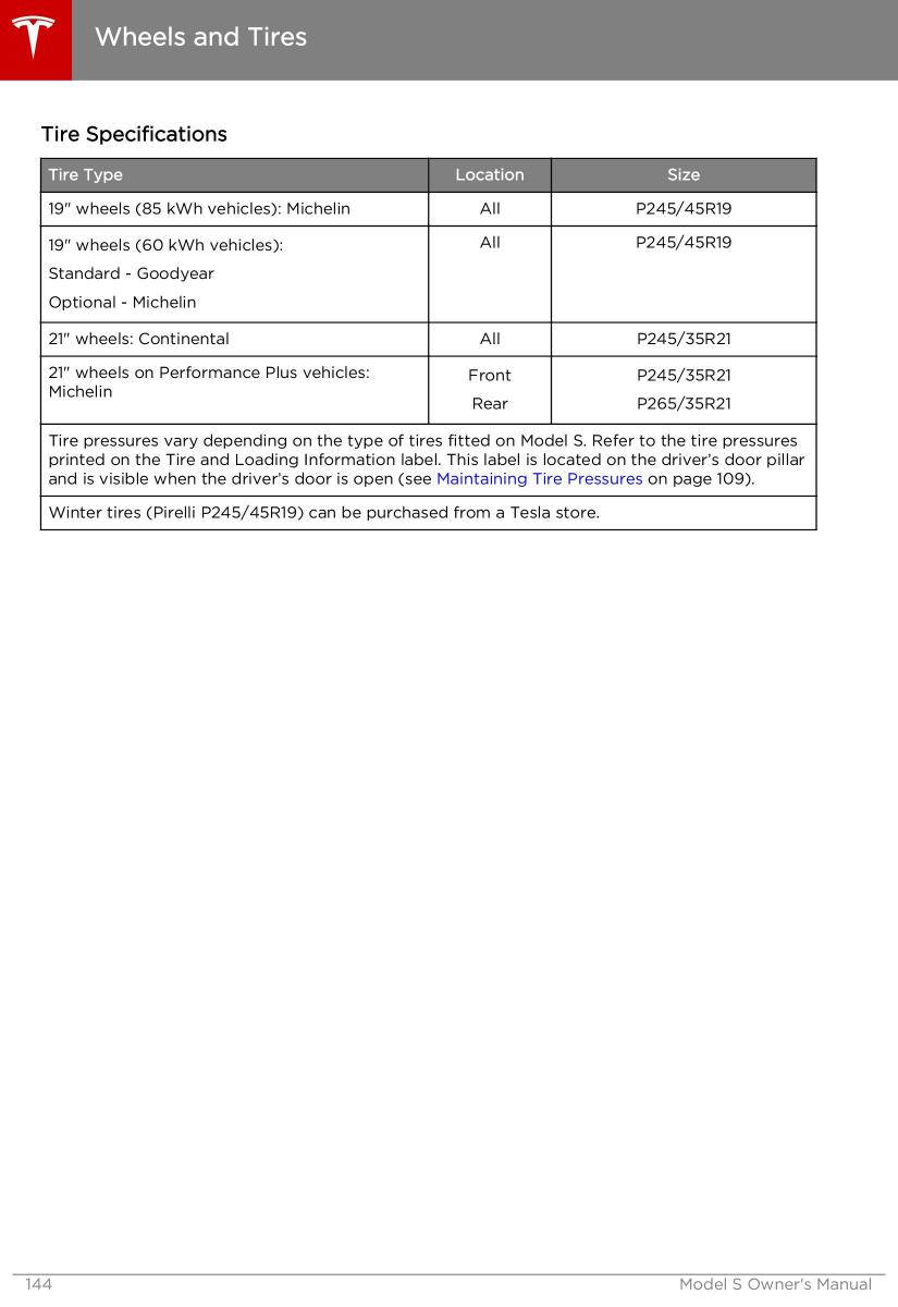 Tesla S owners manual / page 144